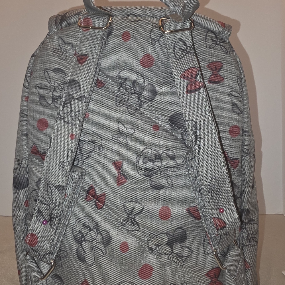 Disney Minnie Mouse Bows Mini Backpack - Gray & Red Cute Bag - Picture 16 of 16
